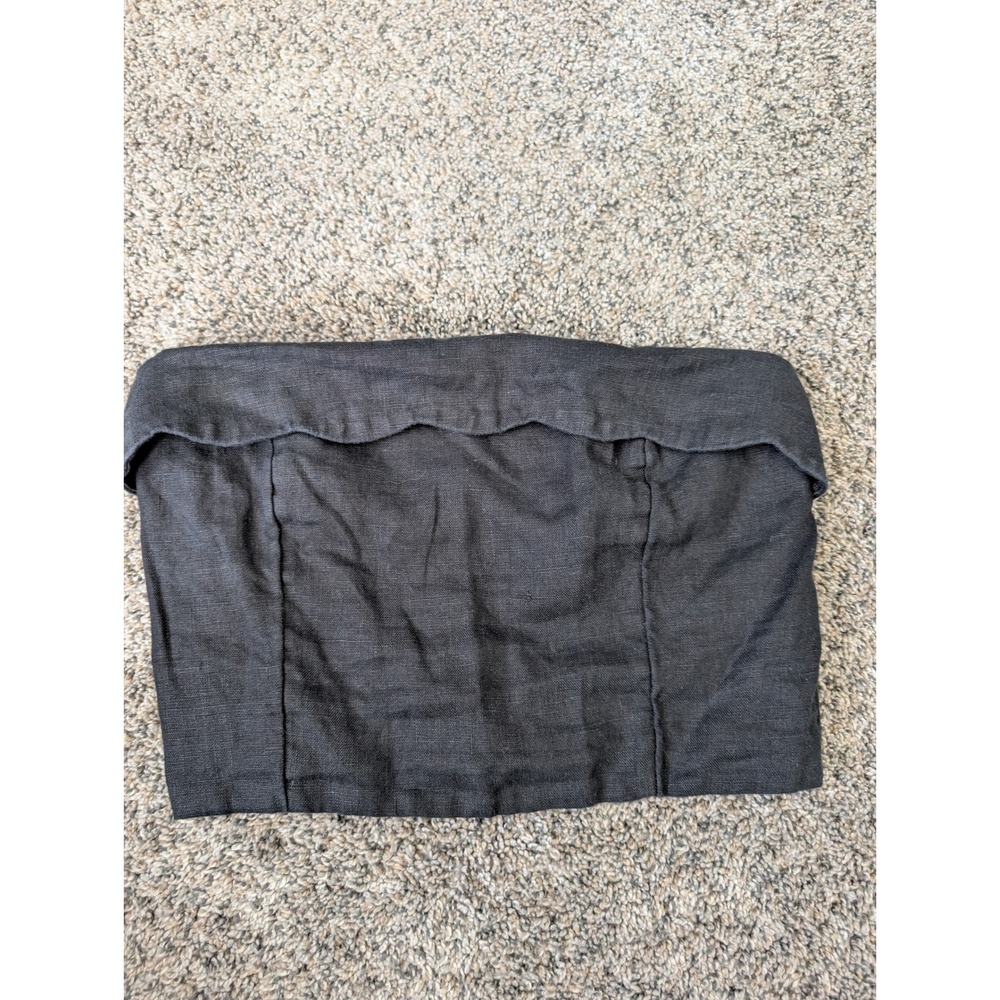 Abercrombie & Fitch The A&F Collection‎ Black Linen Foldover Tube Top XS